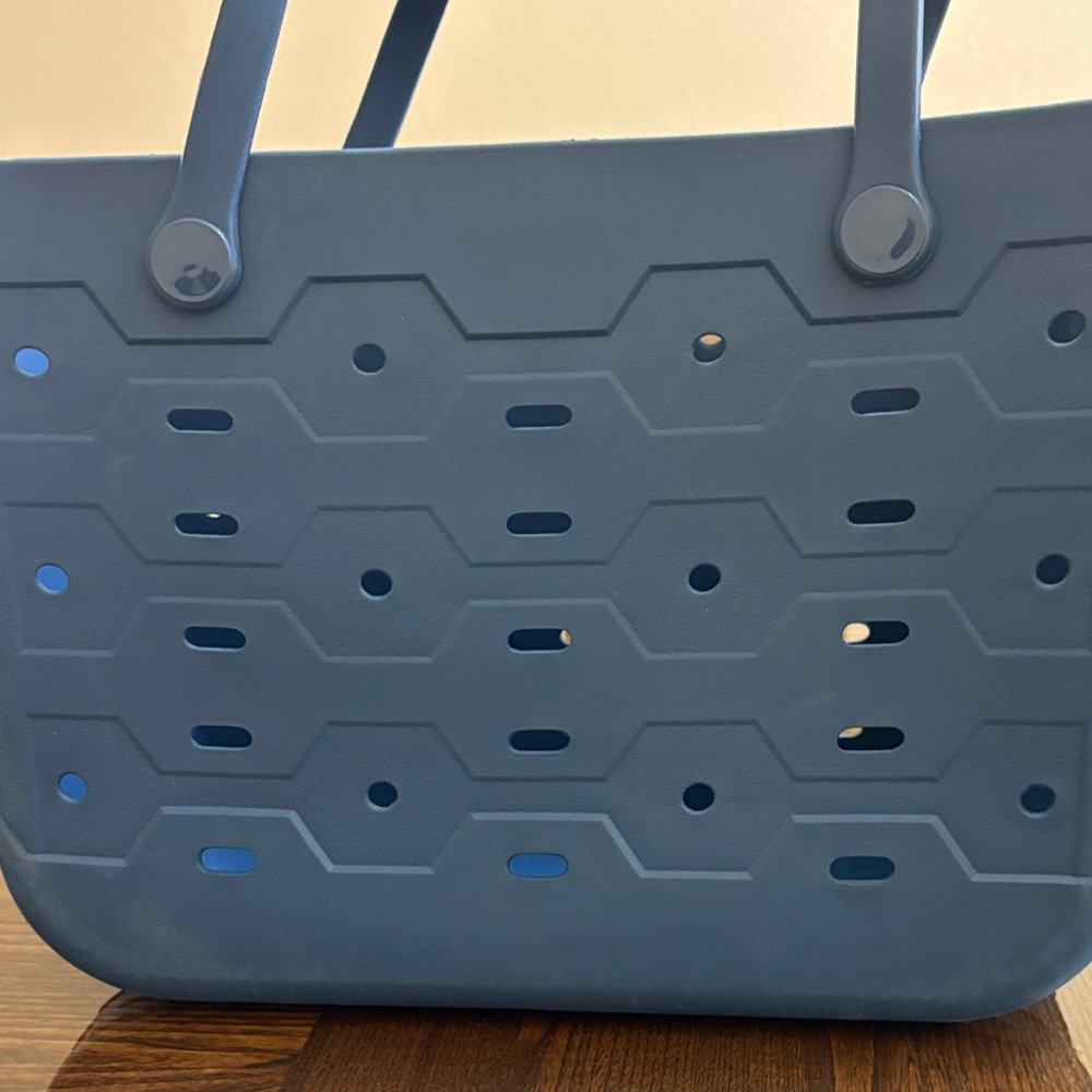 Navy Blue Perforated Laundry Tote Bag